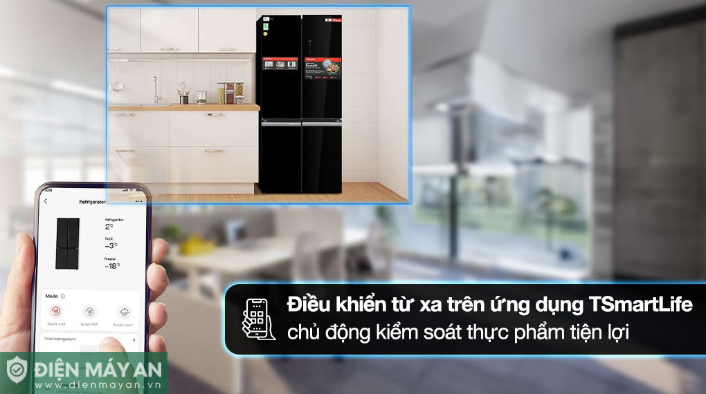 Tủ Lạnh Toshiba Inverter 515 Lít Multi Door GR-RF677WI-PGV(22)-XK - điều khiển từ xa